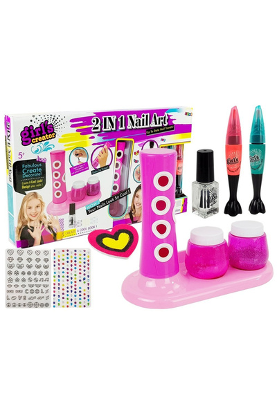 LEAN Kit de nail art, Dozator de sclipici, Autocolante colorate