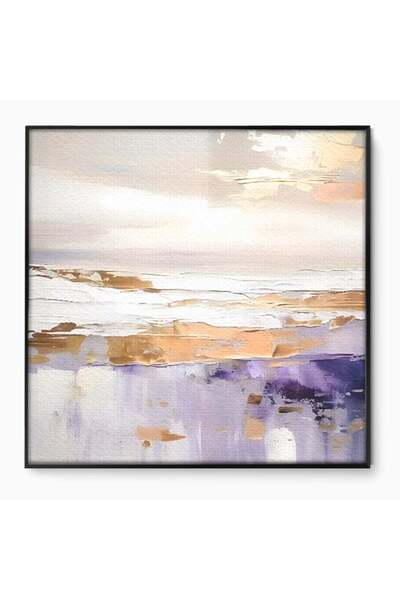 Luxcanva Tablou Canvas Abstract Waves Of The Sea 100x100 cm cu Rama Negru Cul...