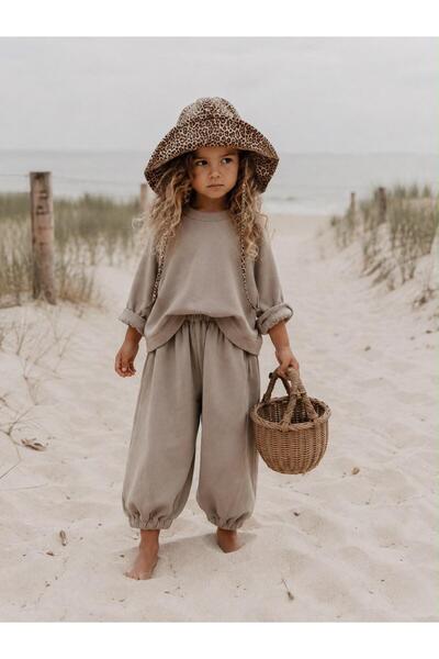bohemiankids baby wear KIZ ÇOCUK CAMEL EŞOFMAN TAKIM