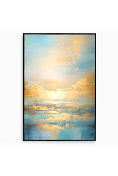 Luxcanva Tablou Canvas Rasarit Deasupra Marii 70x100 cm cu Rama Negru Relaxar...