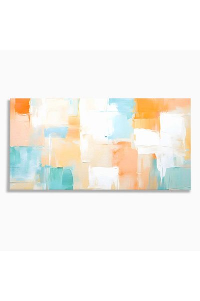 Luxcanva Tablou Canvas Culori Deschise Pictate 140x70 cm pe Sasiu Lemn Relaxa...