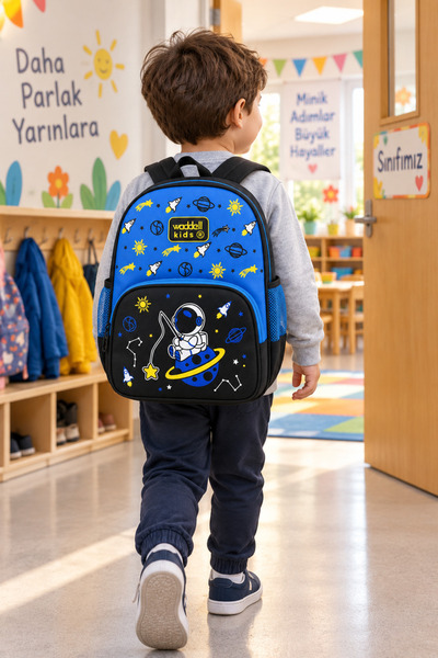 DODOMAR Astronot Uzay Roket Lüks Anaokulu Okul Çantası Sırt Çantası Günlük Ku...