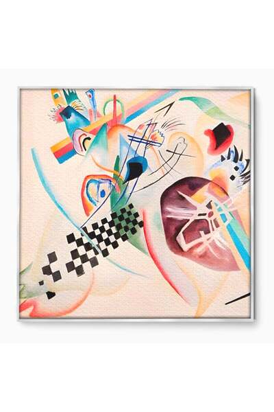 Luxcanva Tablou Canvas Abstract Paint By Kandinsky 140x140 cm cu Rama Arginti...