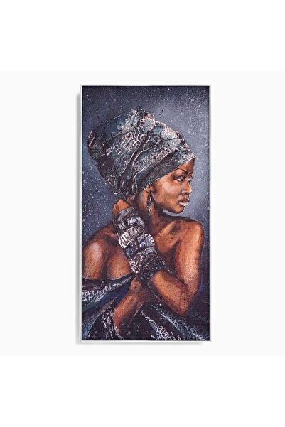 Luxcanva Tablou Canvas Aura Femeii Africane 60x120 cm cu Rama Argintiu Regala...