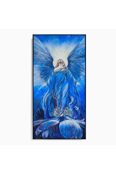 Luxcanva Tablou Canvas Gratia Divina 70x140 cm cu Rama Negru Inger Gratie Divin