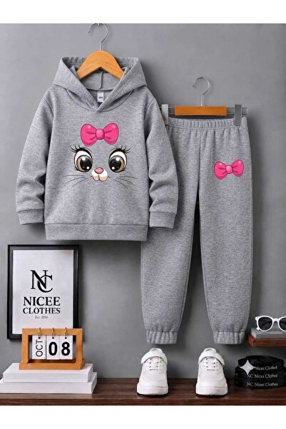 NC Nicee Clothes SET TRENING COPII UNISEX (IMPRIMAT CU FAȚĂ DE PISICĂ, DE IARNĂ)