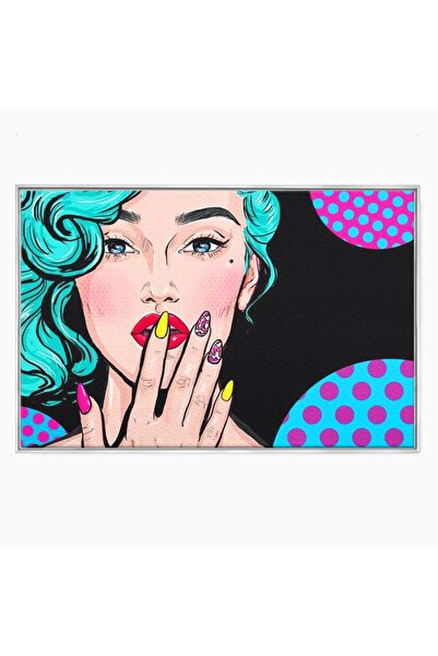 Luxcanva Tablou Canvas Femeia Iconica 150x100 cm cu Rama Argintiu Femeia Icon...