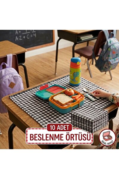 ALE HOME %100 Dokuma 10 Adet Beslenme Masaörtüsü Runner Mutfak Çok Amaçlı