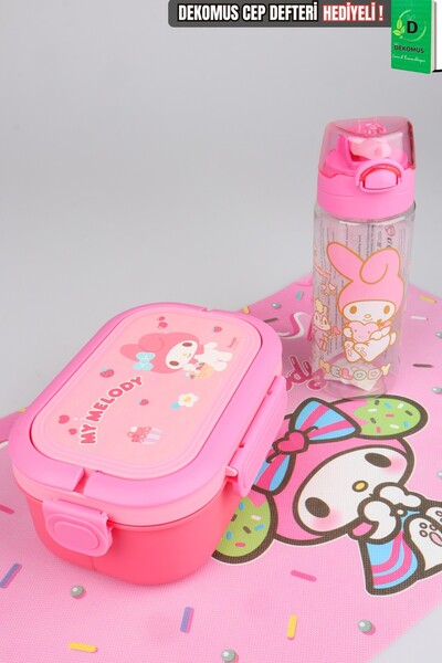 MY MELODY X Dekomus Licensed 500 ml Water Bottle, 3 Compartment Nutrition Con...