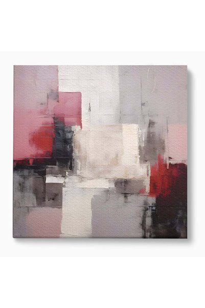Luxcanva Tablou Canvas Abstract Rosu Si Negru 120x120 cm pe Sasiu Lemn Culori...