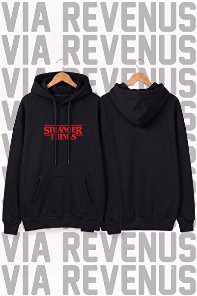 Vordevia Φούτερ με κουκούλα Stranger Things με στάμπα, unisex, φαρδιά γραμμή ...