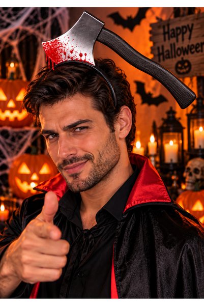 BALON DİYARI 🪓 Kanlı Balta Taç Halloween Cadılar Bayramı Kostüm Aksesuarı