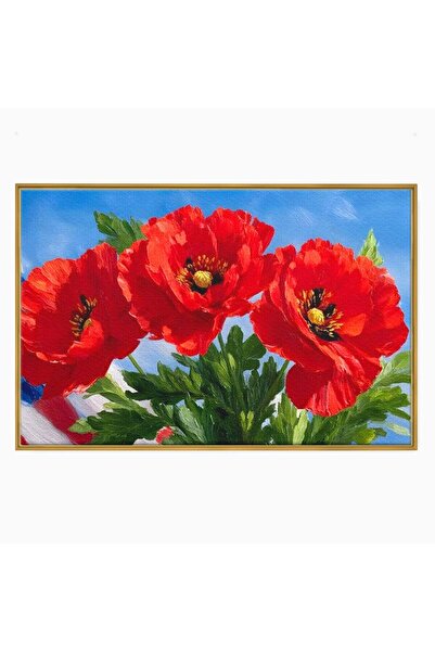 Luxcanva Tablou Canvas Patrie in Petale 100x70 cm cu Rama Auriu Patrie in Pet...