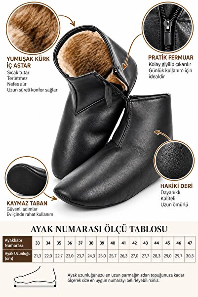 SOLERIUM SHOES Çorap Mest kürklü %100 Hakiki Deri fermuarlı
