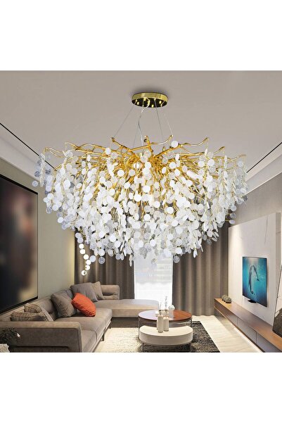 Hummer | Chandelier | Gold with Clear and White Accents | E14 Base 15 Lamps