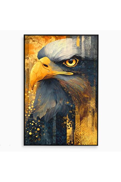Luxcanva Tablou Canvas Colosul Privirii 100x150 cm cu Rama Negru Colosul Priv...