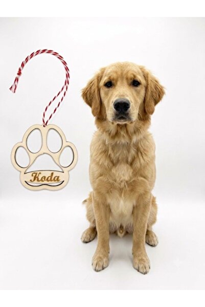 Generic Personalized Dog Name Paw Ornament – Custom Wooden Pet Memorial & Roo...