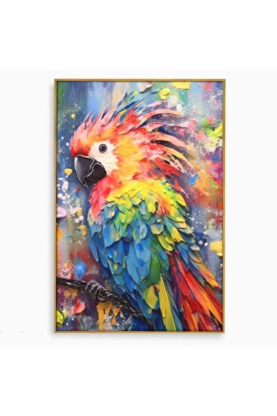 Luxcanva Tablou Canvas Curcubeu Tropical 80x120 cm cu Rama Auriu Curcubeu Tro...