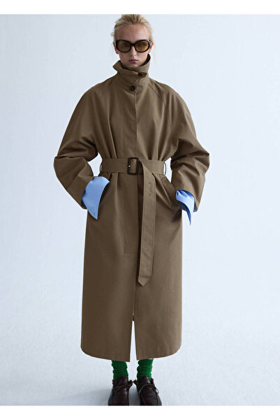 MANGO Woman Kemerli oversize trençkot