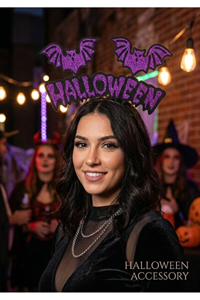 BALON DİYARI Bat Purple Halloween Crown Halloween Party Costume Accessory