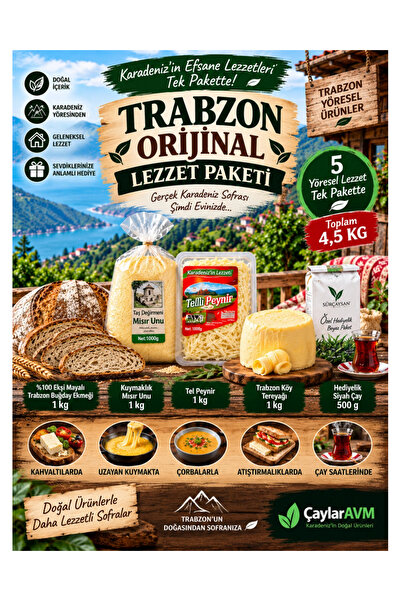 ÇAYLAR AVM Trabzon Orijinal Lezzet Paketi 4,5 Kg – 5'li Yöresel Karadeniz Kah...
