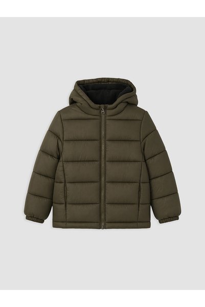 LC Waikiki Ozmarka New Season Khaki Hooded Boys' Puffer Jacket
