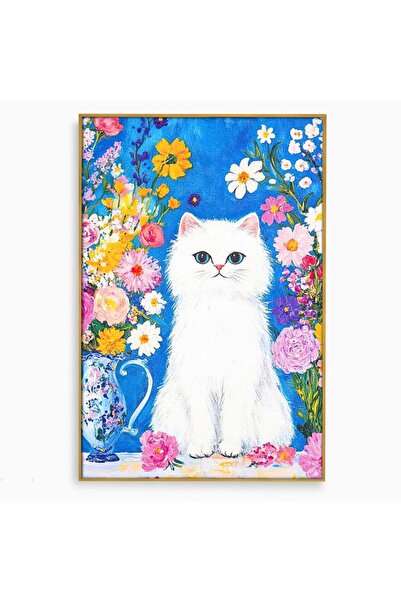 Luxcanva Tablou Canvas Poem Pastelat 70x100 cm cu Rama Auriu Poem Pastelat Pi...