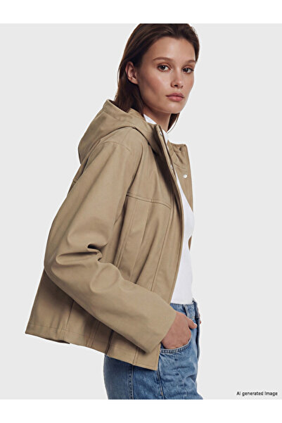 LC Waikiki Quality Parts from Çelebi Store Women's Hooded Loose Fit Raincoat