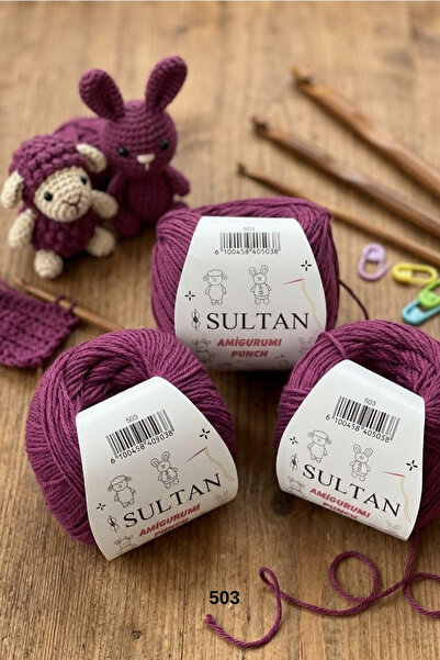 hobi dünyası evim 3 Pieces Sultan Amigurumi Knitting Yarn Toy 50 Grams 150 Me...