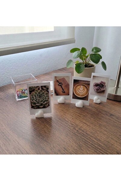 IL-HANST 4'lü Set Kalp Figürlü Mini Polaroid Fotoğraf Tutucu - Masa Üstü Anı ...