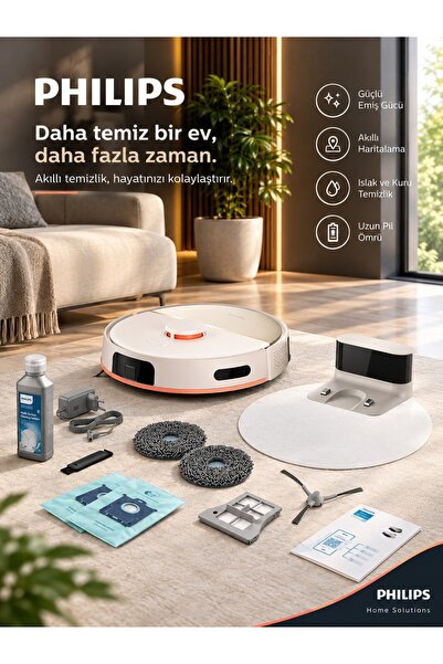 Philips Elvt Modern Yeni Seri HomeRun 5000 Serisi Robot Elektrikli Süpürge, Ç...