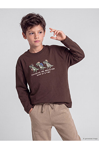 LC Waikiki Rmz Gi̇yi̇m Farkiyla Printed Boy's T-Shirt