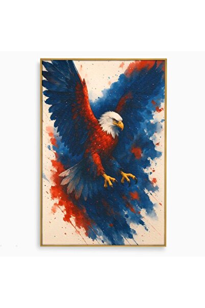 Luxcanva Tablou Canvas Vulturul Natiunii 40x60 cm cu Rama Auriu Vulturul Nati...