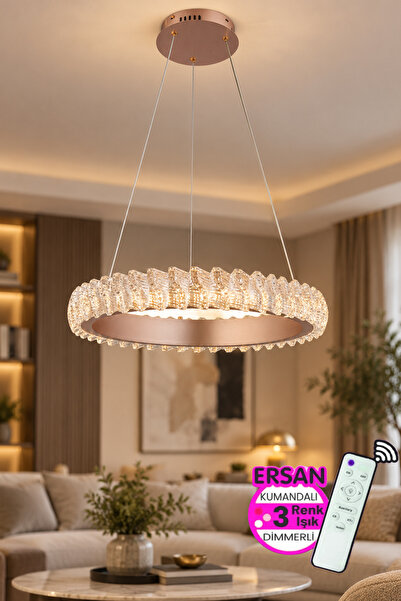 Ersan Avize Quantum Rose Gold 50’lik tek Katlı Kumandalı 3 Renk Işık Özelikli...