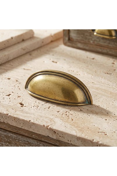 Midye 64 mm mobilya kulpu ,kulp ANTİK SARI