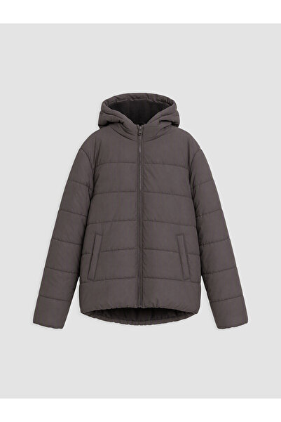 LC Waikiki Vizyon New Season Anthracite Hooded Boys' Puffer Jacket