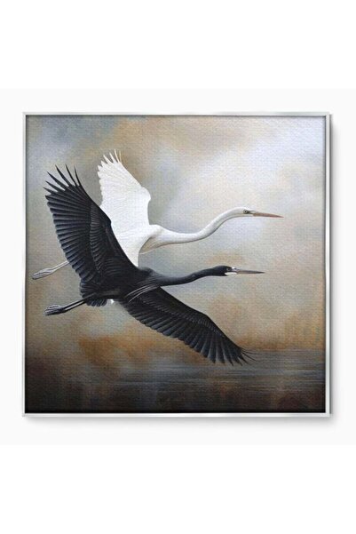 Luxcanva Tablou Canvas Tandem in Infinit 140x140 cm cu Rama Argintiu Tandem i...