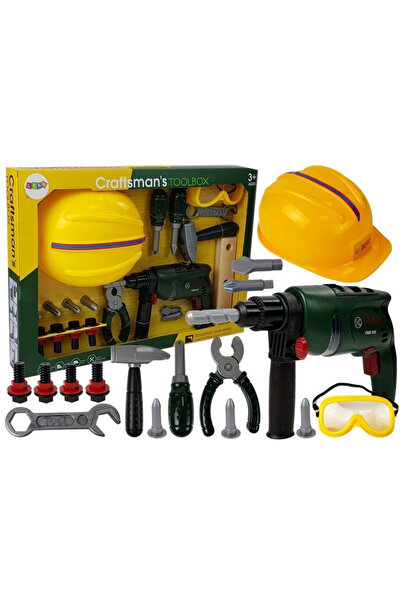 LEAN Kit DIY: Bormașină cu acumulator, ochelari de protecție și cască