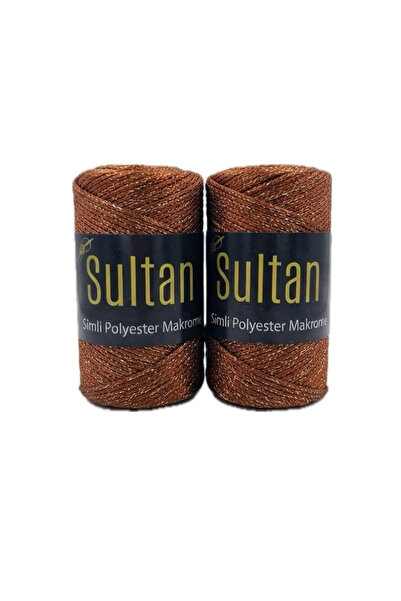 hobi dünyası evim 2 Adet Sultan Simli Polyester Makrome İpi 100 Gram Çanta Cü...