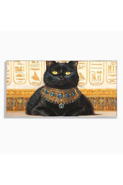 Luxcanva Tablou Canvas Bijuterie Egipteana 140x70 cm cu Rama Argintiu Bijuter...