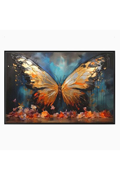 Luxcanva Tablou Canvas Zbor Incandescent 100x70 cm cu Rama Negru Zbor Incande...