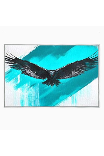 Luxcanva Tablou Canvas Mesager Nevazut 70x50 cm cu Rama Argintiu Mesager Neva...