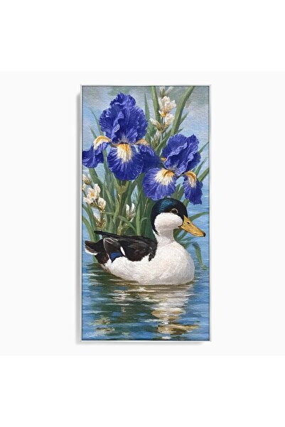 Luxcanva Tablou Canvas Coroana de Iris 50x100 cm cu Rama Argintiu Coroana de ...