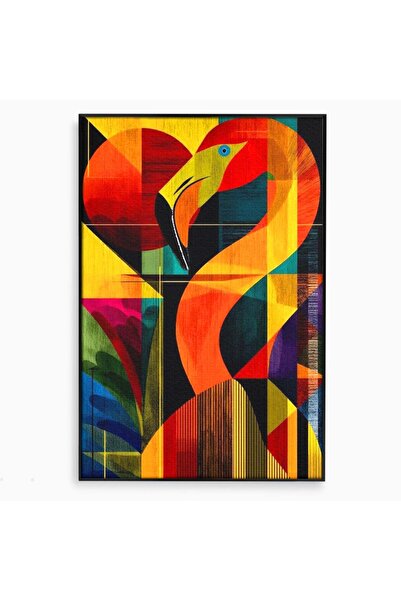 Luxcanva Tablou Canvas Oglinda Tropicala 40x60 cm cu Rama Negru Oglinda Tropi...
