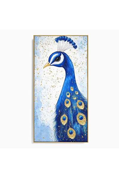 Luxcanva Tablou Canvas Regina sub Ploaie de Aur 50x100 cm cu Rama Auriu Regin...