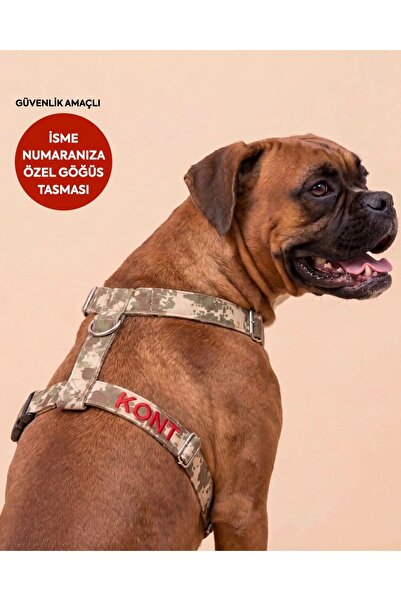 LUSİ-DOOG Güvenlik Amaçlı Numaralı İsimli Köpek Göğüs Tasması Kişiye Özel Göğ...