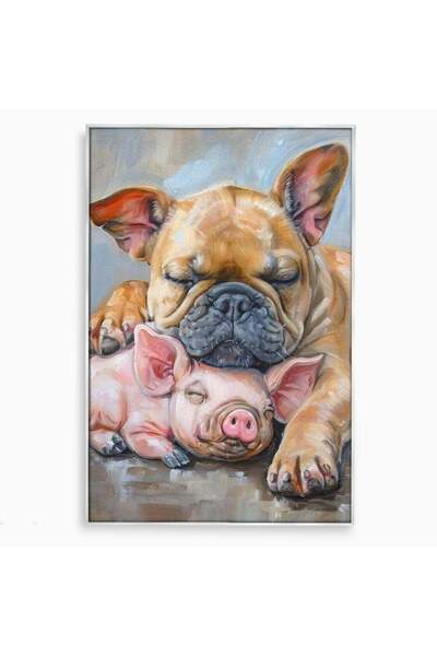 Luxcanva Tablou Canvas Suflete Cuminti 40x60 cm cu Rama Argintiu Suflete Cumi...