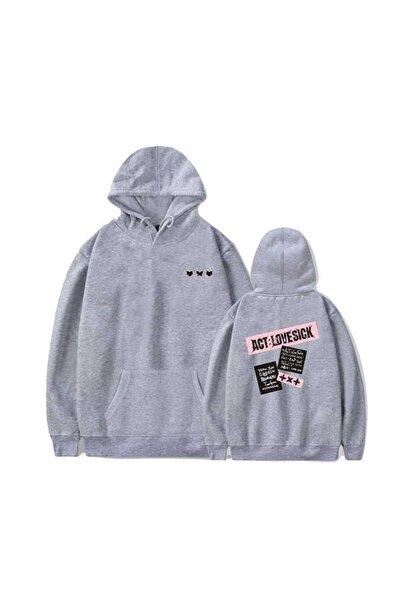 bellanova Unisex Gray Hooded Oversize Sweatshirt Comfortable Fit Cotton with ...
