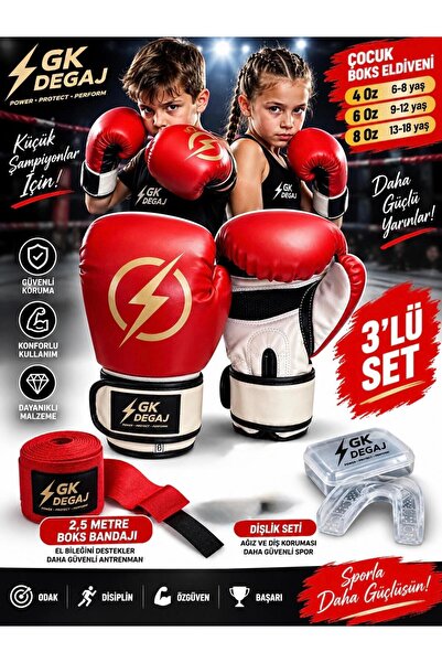 GK DEGAJ 3-Piece Boxing Set Boxing Gloves Kick Boxing Gloves 2.5 m Boxing Ban...