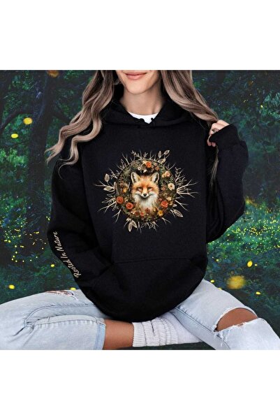 EFFRENATU Unisex Μαύρο Φούτερ με Κουκούλα Oversize με Τσέπη Καγκουρό και 3 Κλ...